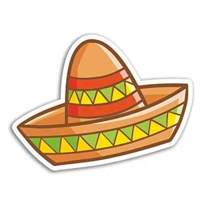 Image of 2 x 10cm Sombrero Hat Vinyl Stickers Mexico Fun Sticker Laptop Luggage #17972 (10cm Wide)