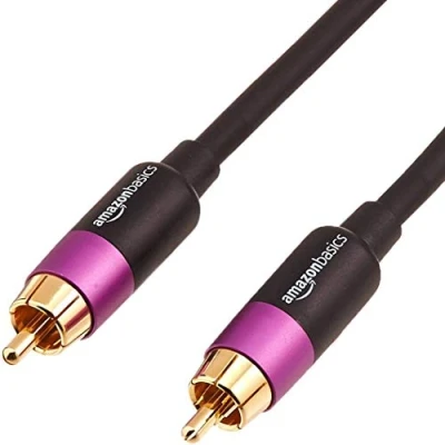 Image of Amazon Basics Subwoofer RCA Cable 4.6 m, Black