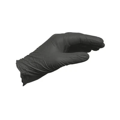 Image of Würth 899470871 Disposable Glove, Nitrile, Black, Powder Free, Size L, 240mm Length, Pack of 100