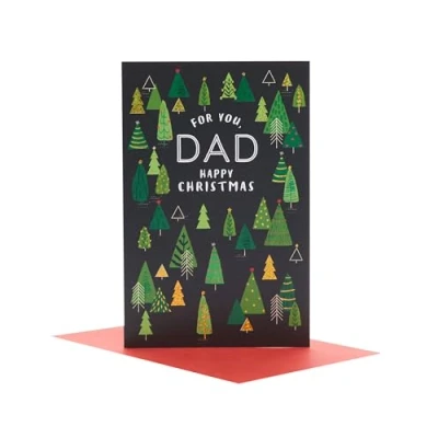 Image of UK Greetings Christmas Card for Dad Woodland Design