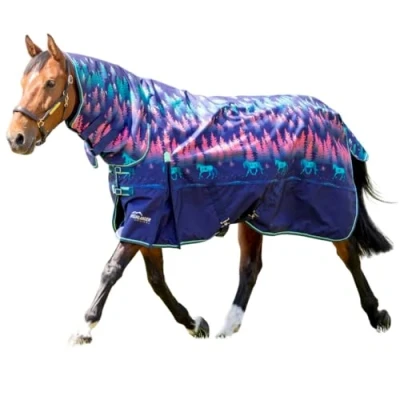 Image of Shires Highlander Original 200g Turnout Combo Rug Navy Forest 6&#039;3&quot; / 75&quot;,