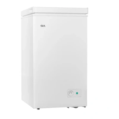 Image of SIA SCF92WE Freestanding 92L White Chest Freezer, 47cm Wide, Narrow Compact Design, Temperature Control, E Rated, 2 Year Parts And Labour Guarantee