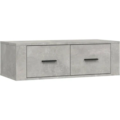 Image of vidaXL Hanging TV Cabinet Concrete Grey 80x36x25 cm Engineered Wood