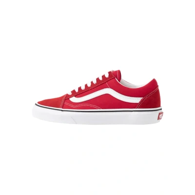 Image of Vans OLD Skool Trainers, Size: 6.5, Racing red/true white Leather and textile