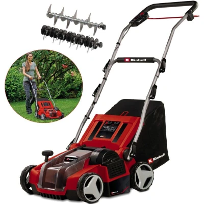 Image of Einhell Power X Change 36V Cordless Lawn Scarifier And Aerator Brushless Motor, 35cm Raking Width, 3 Working Depths GE SC 35 Li Solo Electric (Battery Not Included)