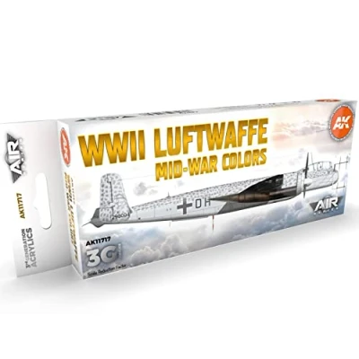 Image of AK Interactive Acrylics 3Gen Aircraft Set AK11717 WWII Luftwaffe Mid War Colors 3G (8x17ml)