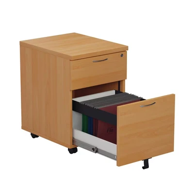 Image of Jemini Beech 2 Drawer Mobile Pedestal Version KF74483