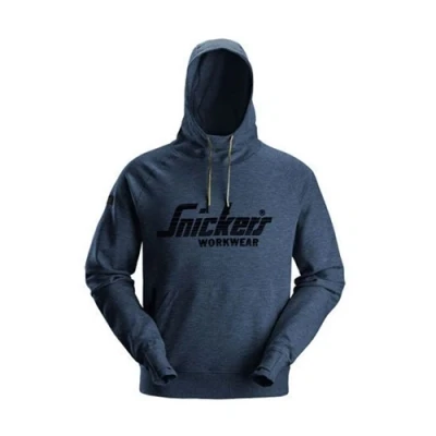 Image of Snickers Logo Hoodie Dark Navy Melange XS