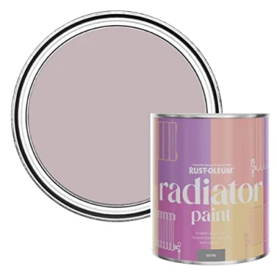 Image of Rust Oleum Purple Heat Resistant Radiator Paint in Satin Finish Lilac Wine 750ml