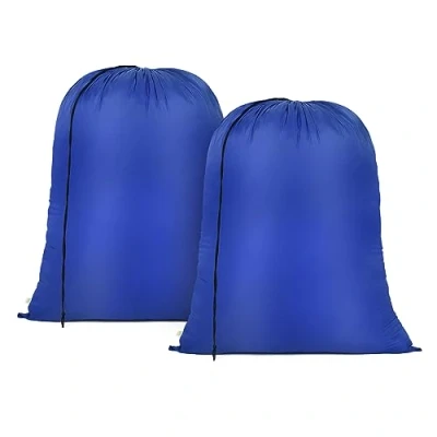 Image of OTraki 2 Pack Large Laundry Bags 28 x 36 inch Travel Drawstring Dirty Clothes Tear Resistant Foldable Storage Bag for Dormitory Bedroom Camping Holiday,