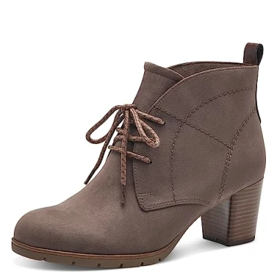 Image of MARCO TOZZI Women&#039;s 2 25107 41 Lace Boot Heel, Pepper Comb, 6.5