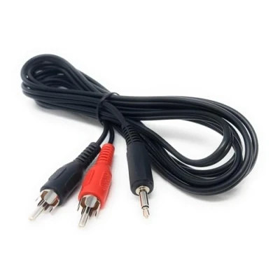 Image of DRUT 2m 3.5mm Mono Jack Plug to 2 x RCA Phono Plugs Audio AUX Cable Lead 6.5ft