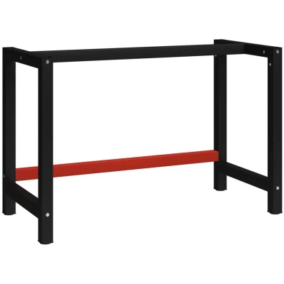 Image of vidaXL Work Bench Frame Metal 120x57x79 cm Black and Red