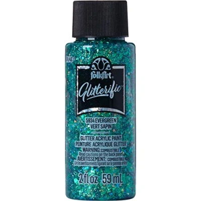 Image of FolkArt Glitterific Acrylic Paint, Evergreen, Small