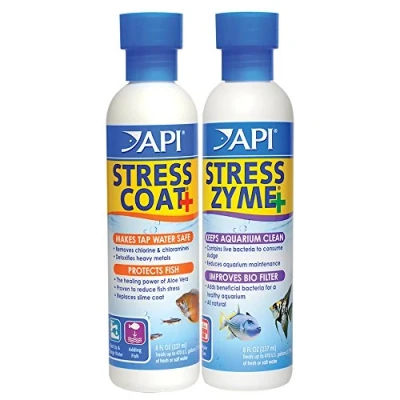 Image of API Freshwater and Saltwater Aquarium Water Conditioners Bundle with STRESS COAT 237 ml ZYME