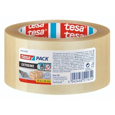 Image of tesa Pack Solid &amp; Strong Quiet Unrollable Parcel Tape/Packing Tape for Securely Sealing Parcels. Available in: Transparent and Brown