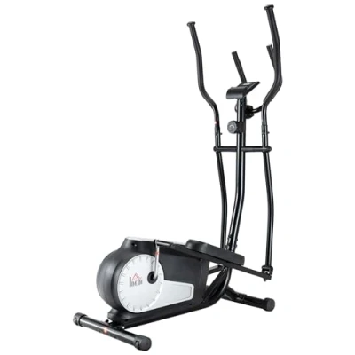 Image of HOMCOM Elliptical Cross Trainer, Home Cardio Workout Machine with Eight Level Magnetic Resistance, LCD Monitor, Heart Rate Sensor, Two Wheels