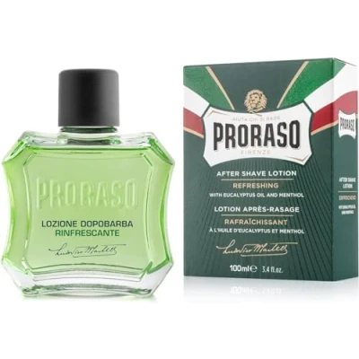 Image of Proraso Aftershave Lotion Refreshing, 100ml, Men&#039;s with Eucalyptus Oil &amp; Menthol, Helps Restore Skin Comfort, Made In Italy