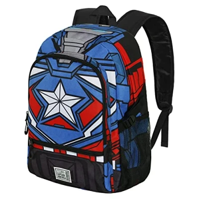 Image of Marvel Captain America Tekk Costume FAN Fight Backpack 2.0, Blue, 18 x 31 44 cm, Capacity 24 L