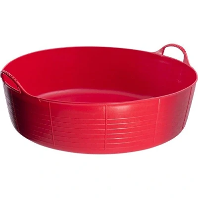 Image of Faulks &amp; Co Tubtrug Flexible Multipurpose Tub Large Shallow Red 35 Ltr