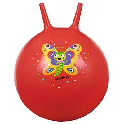 Image of moses 16129 Crawling Beetle Ball for Children from 4 Years, Indoor and Outdoor Toy Sitting Bouncing, Red with Butterfly