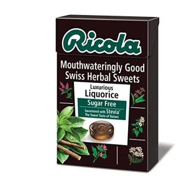 Image of RICOLA Swiss Herbal Sweets Liquorice (Stevia) 45g (Pack of 20)