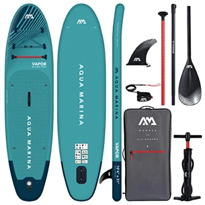 Image of Aqua Marina VAPOR 10ft4in Inflatable Stand Up Paddle Board (iSUP) Package, 315 cm Length