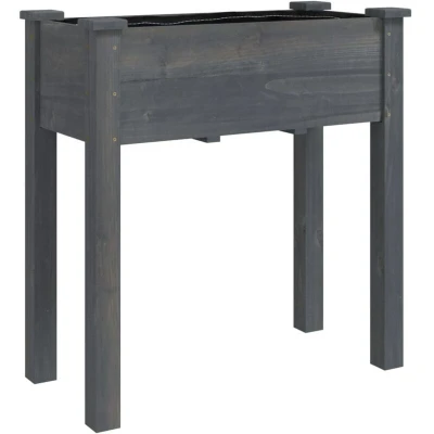 Image of vidaXL Planter with Liner Grey 71x37x76 cm Solid Wood Fir