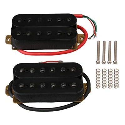 Image of Yibuy Black Metal HBBC BK Guitar Pickup Humbucker 2 Pieces Set of