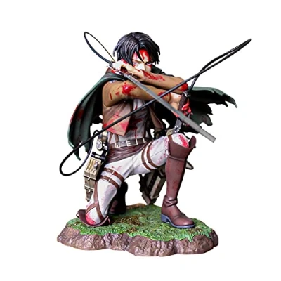 Image of Attack on Titan Levi Ackerman Action Figure Mobile Combat Version Pop Captain Injured PVC Statue Gifts to Collect Anime Statues Model Decoration 17cm