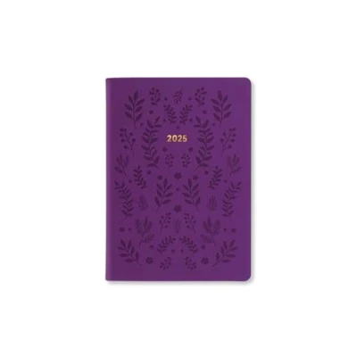 Image of Letts of London Woodland A6 week to view 2025 diary purple