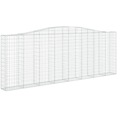 Image of vidaXL Arched Gabion Baskets 4 pcs 400x30x140/160 cm Galvanised Iron