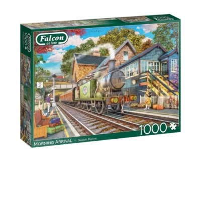 Image of Falcon Morning Arrival 1000 Piece Jigsaw Puzzle for Adults Beautifully Illustrated Pc Fun Activity at Home, Rainy Days, Birthday Jumbo