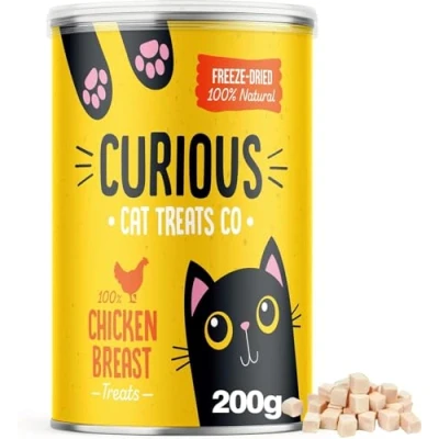 Image of Freeze Dried Chicken Cat Treats 100% Breast Natural Grain Free Fresh Dry Treat Allergen &amp; Hypoallergenic Easy Digestion Nibbles for Cats 10 Bags x 10g