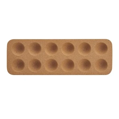 Image of KitchenCraft Idilica Cork Egg Tray, Reusable 12 Hole Holder for Storage, Usable on Kitchen Countertop and Fridge, 30 x 10cm