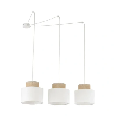 Image of Duo Bar Pendant Ceiling Light White, Brown 3xE27