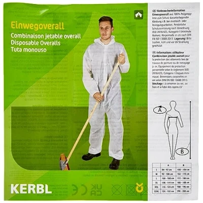 Image of Disposable overall Basic, white, size L