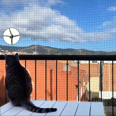 Image of Ancecos cat net for balcony, Balcony net, Garden netting, catcher with Wire Reinforced, Bite Resistant,Olive, 2x3m