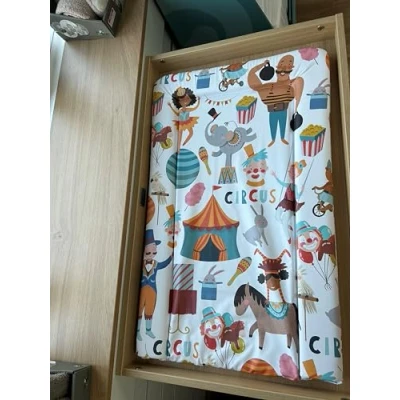 Image of Callowesse Baby Changing Mat 76x45cm. Waterproof, Wipe Clean, Raised Edges, Portable and Foldable Circus