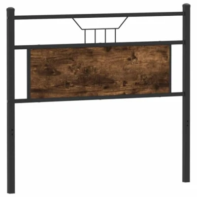 Image of vidaXL Smoked Oak Headboard Engineered Wood &amp; Steel, 107 cm Width