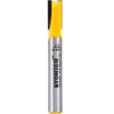 Image of Yonico 14155q Straight Router Bit, Cutting Diameter: 1/4&quot;, Height: 1/2&quot; 1/4&quot; Shank