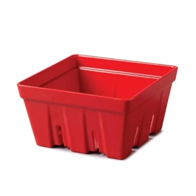 Image of Zeal Fridge Storage Box for Fruits and Berries, Melamine Kitchen Container Wash Serve Berry Colander Box, Large 15cm (Red)