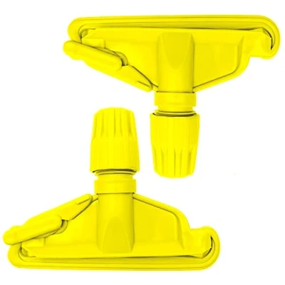 Image of Kentucky Mop Head Clip Colour Coded, Pack of 2 Plastic for Secured Attachment Between Heads Replacement and Handle (Yellow)