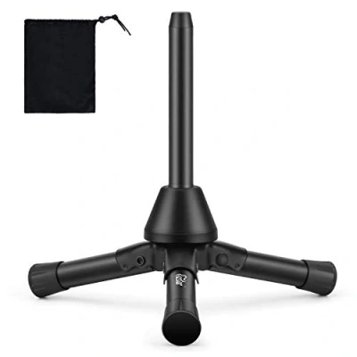 Image of Eastar Flute Clarinet Stand Portable Tripod Double Purpose Holder for Woodwind Instrument with Flannel Bag, EST 005