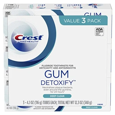Image of Crest Toothpaste Gum Detoxify Deep Clean, 11.1 OZ (314g) (Pack of 3)
