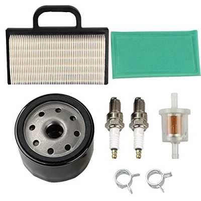 Image of OxoxO 698754 273638 air filter, 691035 fuel 696854 oil spark plug Compatible with Briggs and Stratton Intek Extended Life series V Twin 18 26 HP lawn mower