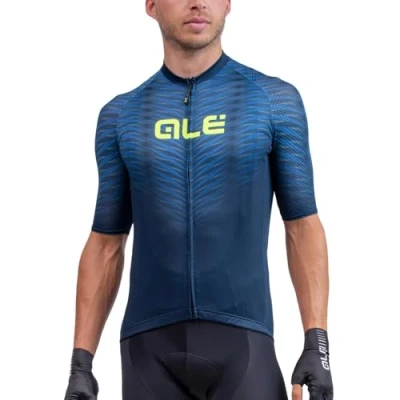 Image of Alé Cycling Men&#039;s Solid Thorn Short Sleeve Jersey, Blue, L