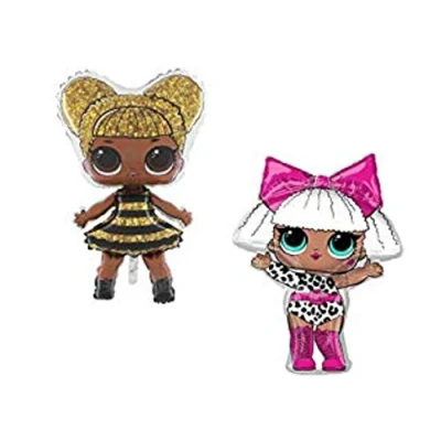 Image of Toyland® Pack Of 2 88cm (35&quot;) LOL Surprise Foil Balloons Queen Bee + Diva Girl Party Decorations