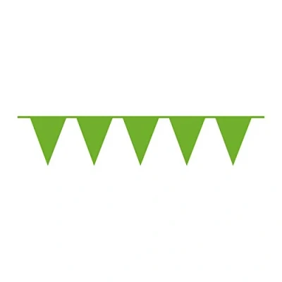 Image of Amscan 9903789 10M Plastic Pennant Banner Kiwi Green