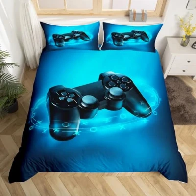 Image of Loussiesd Gamer Duvet Cover for Boys Girls,Game Bedding Set Single,Kids Video Game Gamepad Comforter Controller Bedspread Teens Bedroom Decor,1 with 1 Pillowcase No